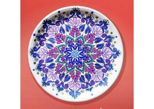 Handmade tray painting