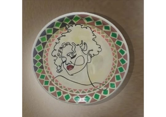 Handmade tray painting