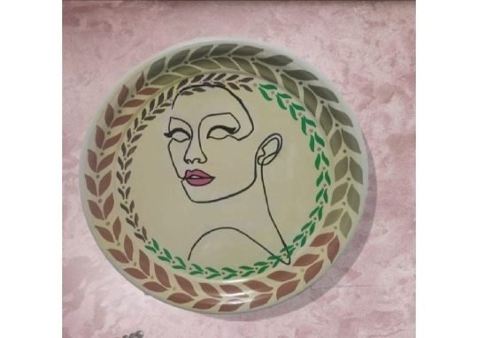 Handmade tray painting